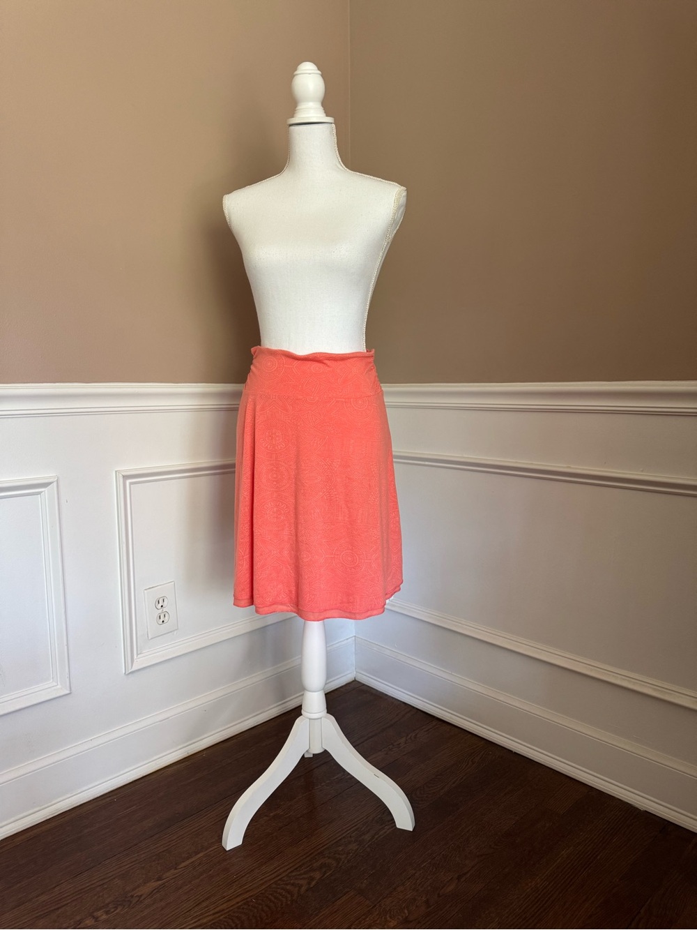 Tehama Coral Boho Chic A-Line Skirt - Size Small - Lightweight Patterned